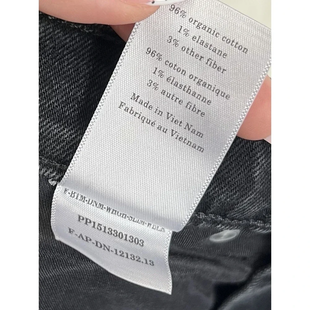 Everlane Way High Slim Jeans 25 Short Black Straight Leg Minimalist Quiet Luxury